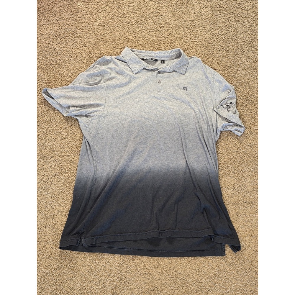 TravisMathew Golf Polo Mens XXL Grey Black Ombre Visalia CC Pima Cotton 1MY120